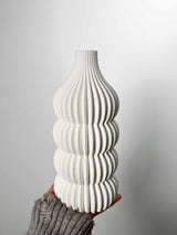 KIM » Ceramic beige vase printed in 3D - 25cm