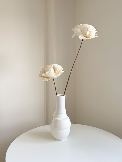 STARYN » Vaso decorativo bianco dal design geometrico e contemporaneo H42cm