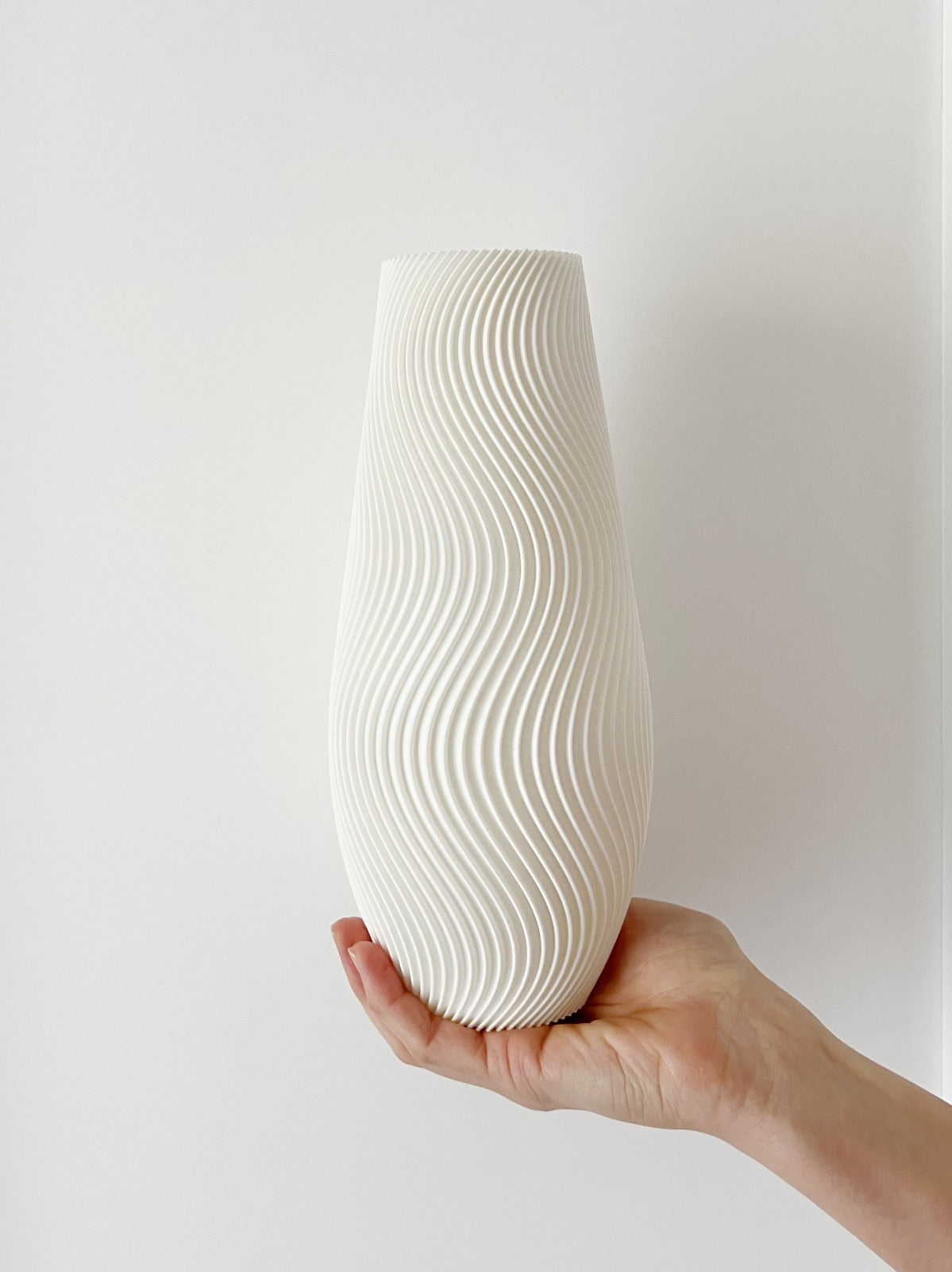 DELIA » Vase en bioplastique blanc coton - 25 cm