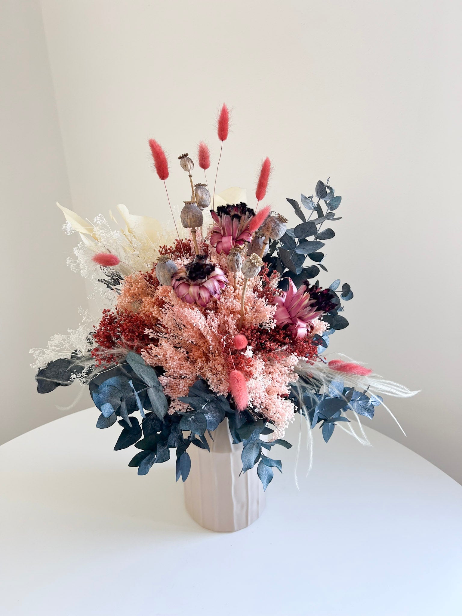 ABA » Bouquet premium di fiori secchi e stabilizzati dalle tonalità del rosa e del verde - Bloomoon