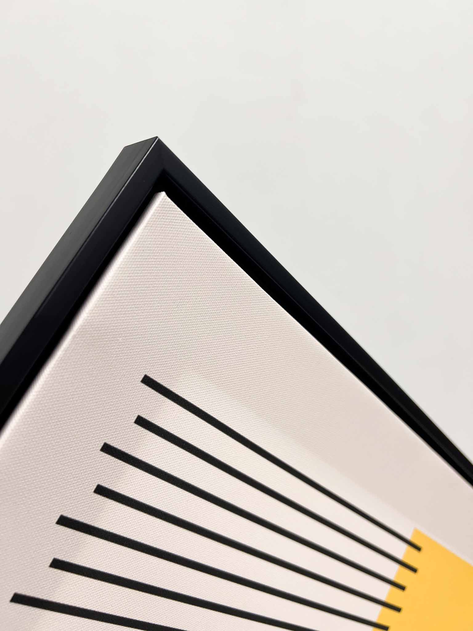 ARUNI » Stampa su tela grafica gialla con cornice 40x50cm - Bloomoon
