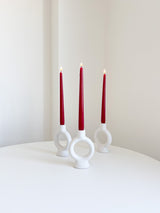 CIRCLE » Porta candela ceramica bianco satinato contemporaneo - Bloomoon