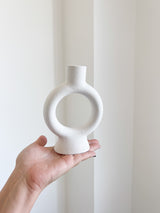 CIRCLE » Porta candela ceramica bianco satinato contemporaneo - Bloomoon