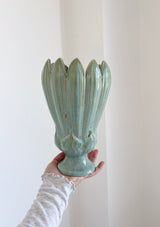 CROCUS » Vaso di ceramica petali verde H26,5 - Bloomoon