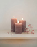 DALIA TRIS » Tris di Candele Rustiche in Cera Rosa - Bloomoon