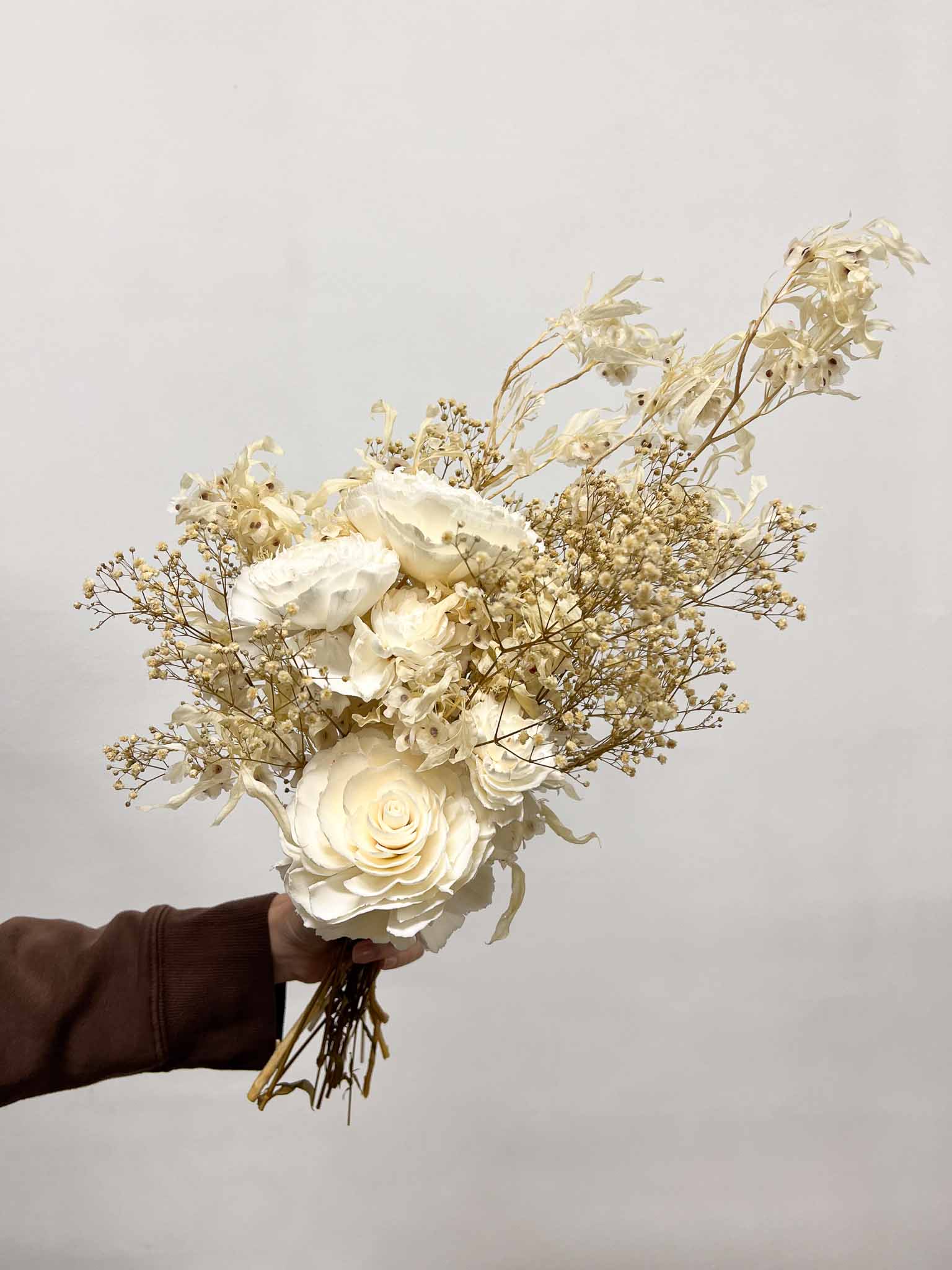 EDEN » Bouquet di fiori secchi e stabilizzati avorio e bianco - Bloomoon