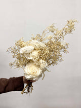 EDEN » Bouquet di fiori secchi e stabilizzati avorio e bianco - Bloomoon