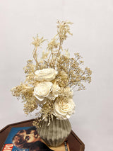 EDEN » Bouquet di fiori secchi e stabilizzati avorio e bianco - Bloomoon