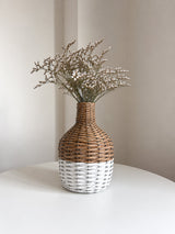 ELIZABET » Vaso Intrecciato Bicolore Marrone e Bianco - Bloomoon