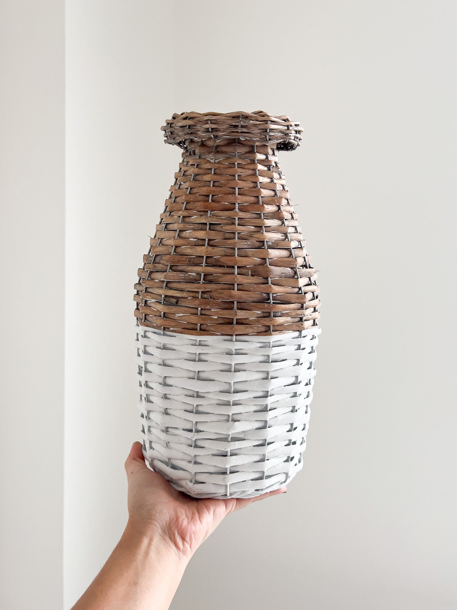 ELIZABET » Vaso Intrecciato Bicolore Marrone e Bianco - Bloomoon
