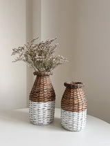ELIZABET » Vaso Intrecciato Bicolore Marrone e Bianco - Bloomoon