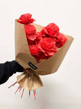EROS » Bouquet di rose rosse ricostruite in fibra di manioca - Bloomoon