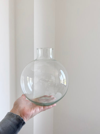 ETERA » Vaso in vetro trasparente a sfera con collo stretto H20,5 cm - Bloomoon