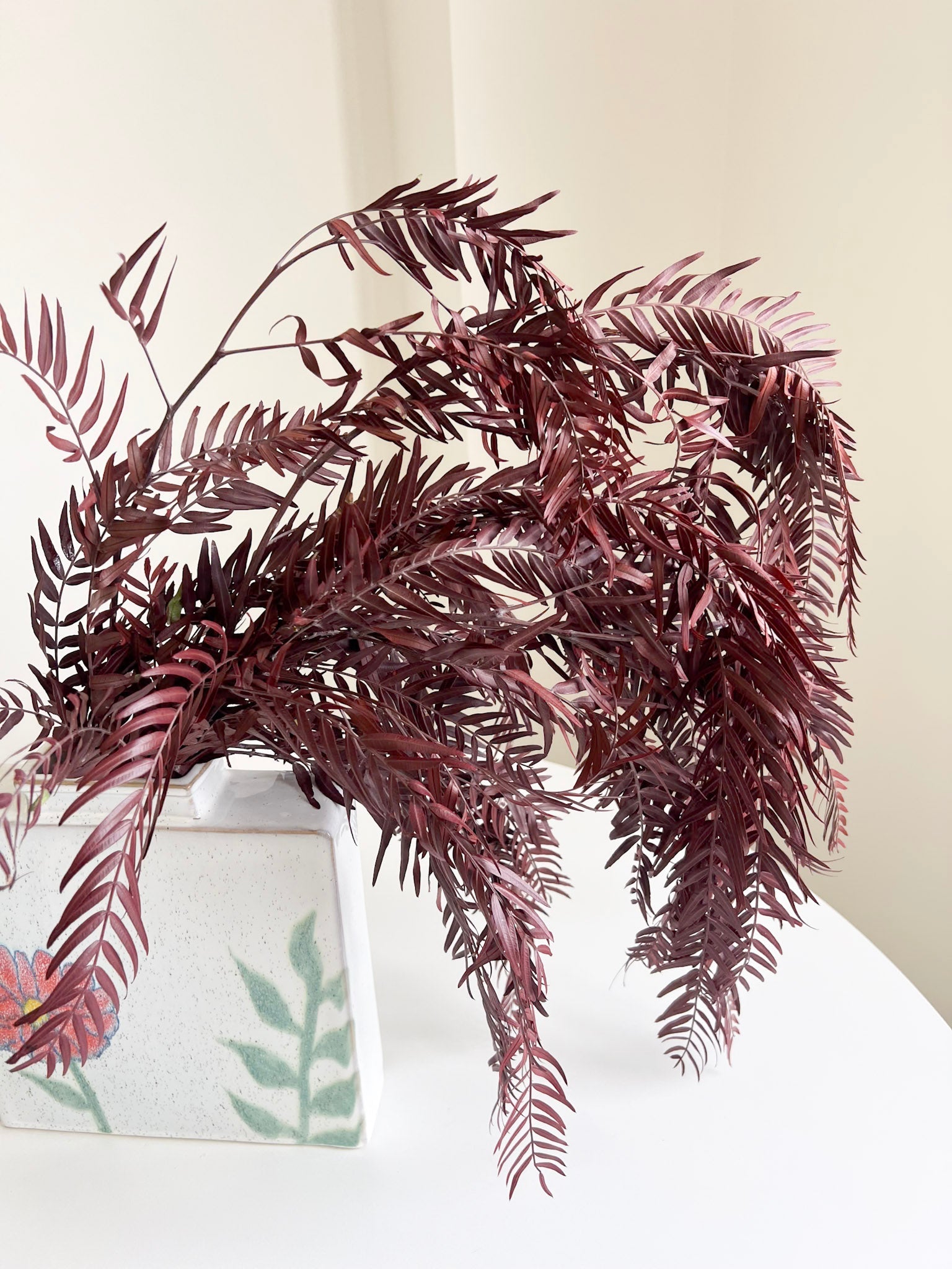 EVANDER » mazzo di foglie di pepe stabilizzato bordeaux H70cm - Bloomoon