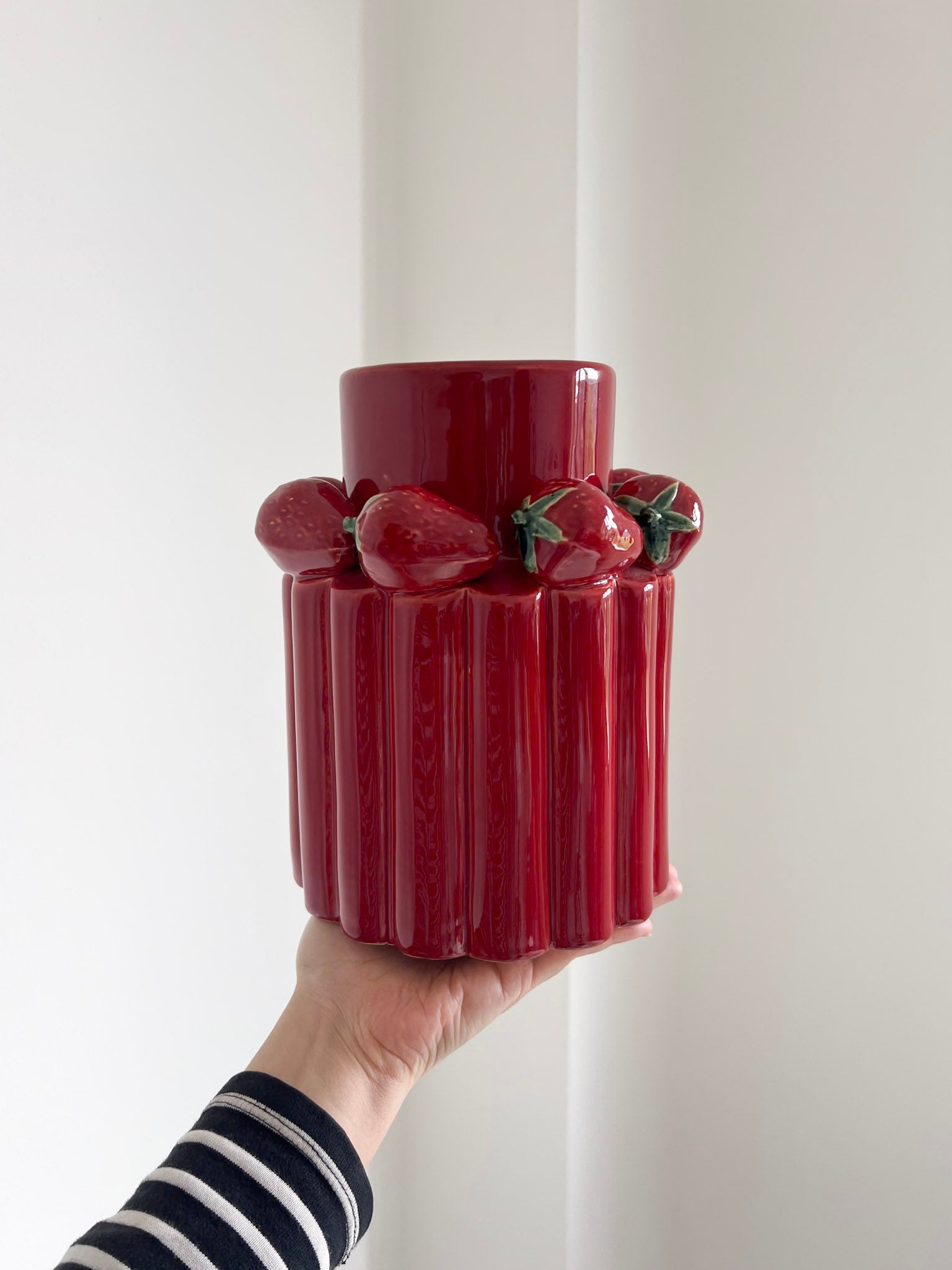 FRANCISCA » Vaso in ceramica smaltata con fragole - Bloomoon