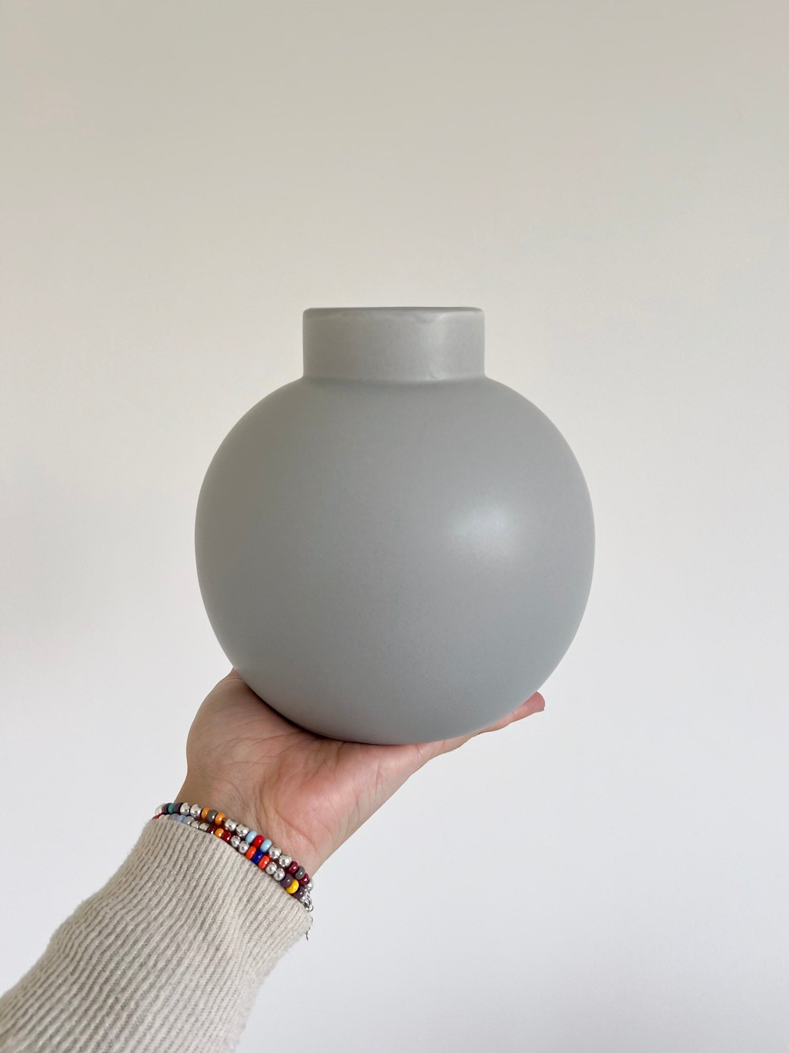 JADE » Vaso sferico ceramica grigio - Bloomoon