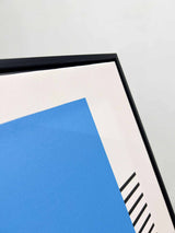 KIRINDA » Stampa su tela grafica azzurro con cornice 40x50cm - Bloomoon
