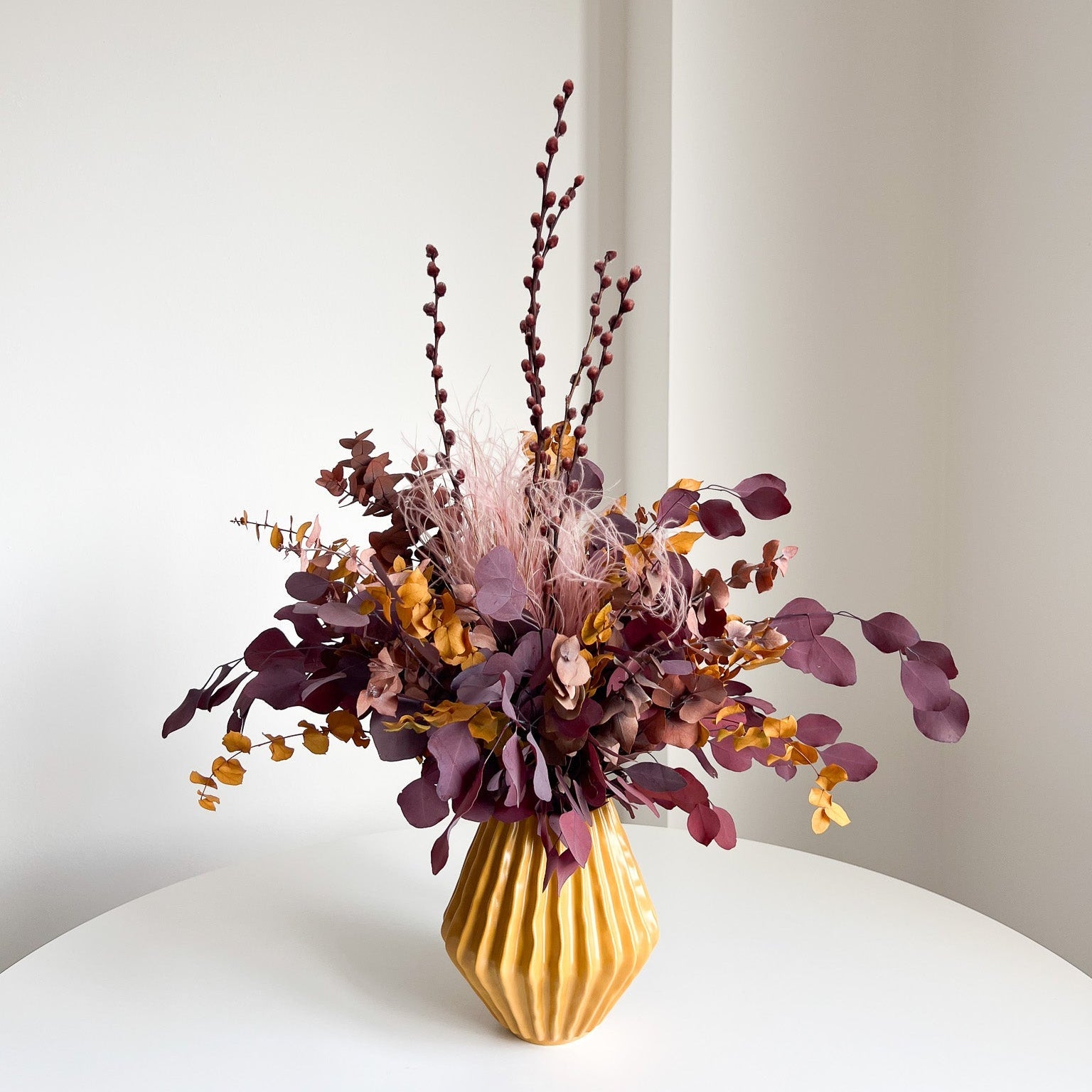 LEONTE » Bouquet di fiori secchi e stabilizzati dalle tonalità calde - Bloomoon