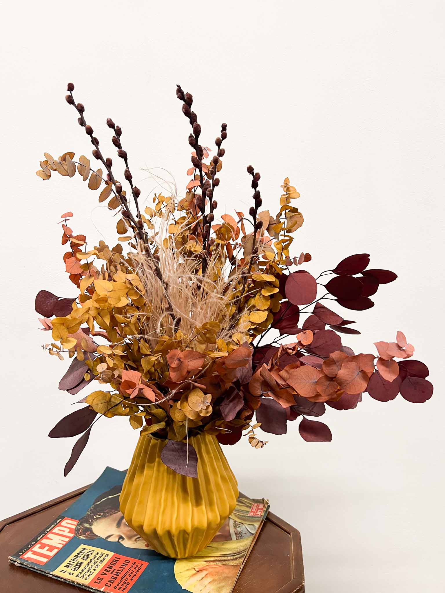 LEONTE » Bouquet di fiori secchi e stabilizzati dalle tonalità calde - Bloomoon