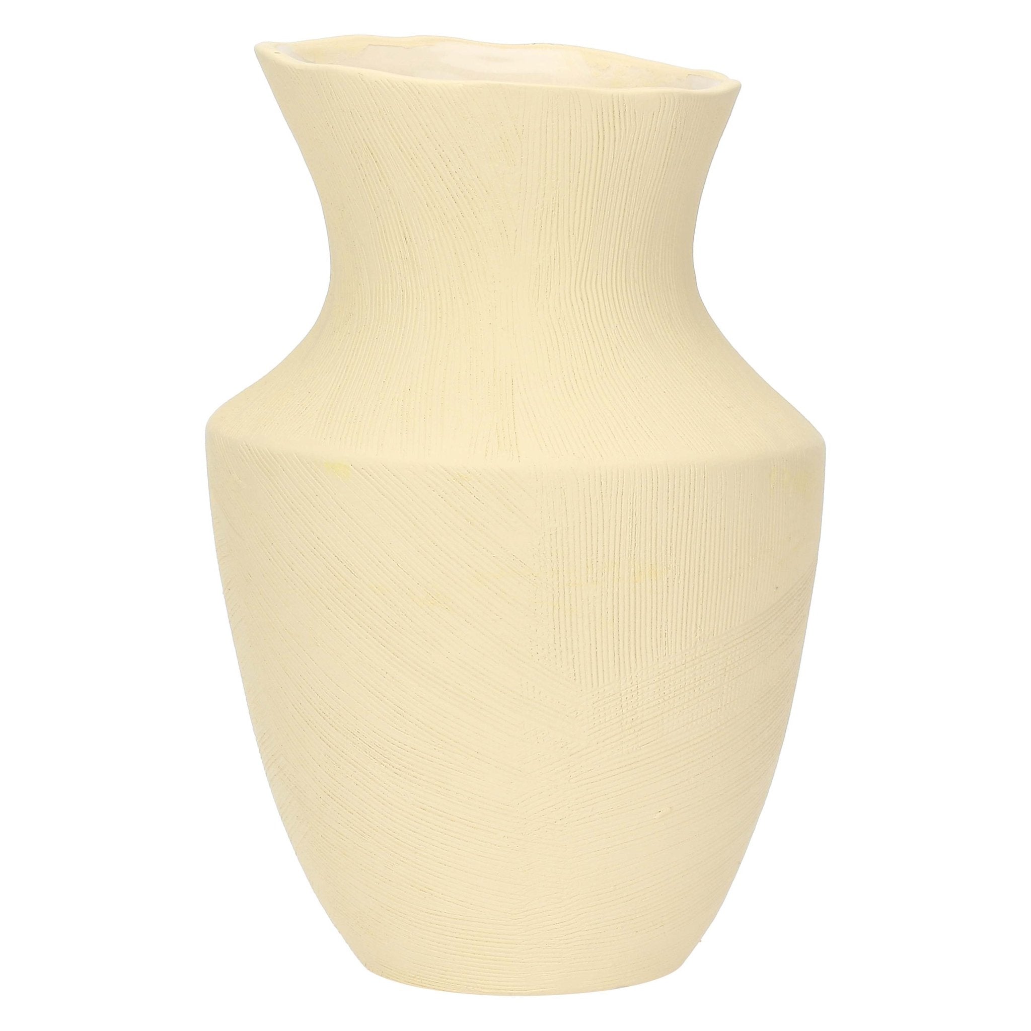 LONELLA » Vaso ceramica obliquo beige - 28cm - Bloomoon
