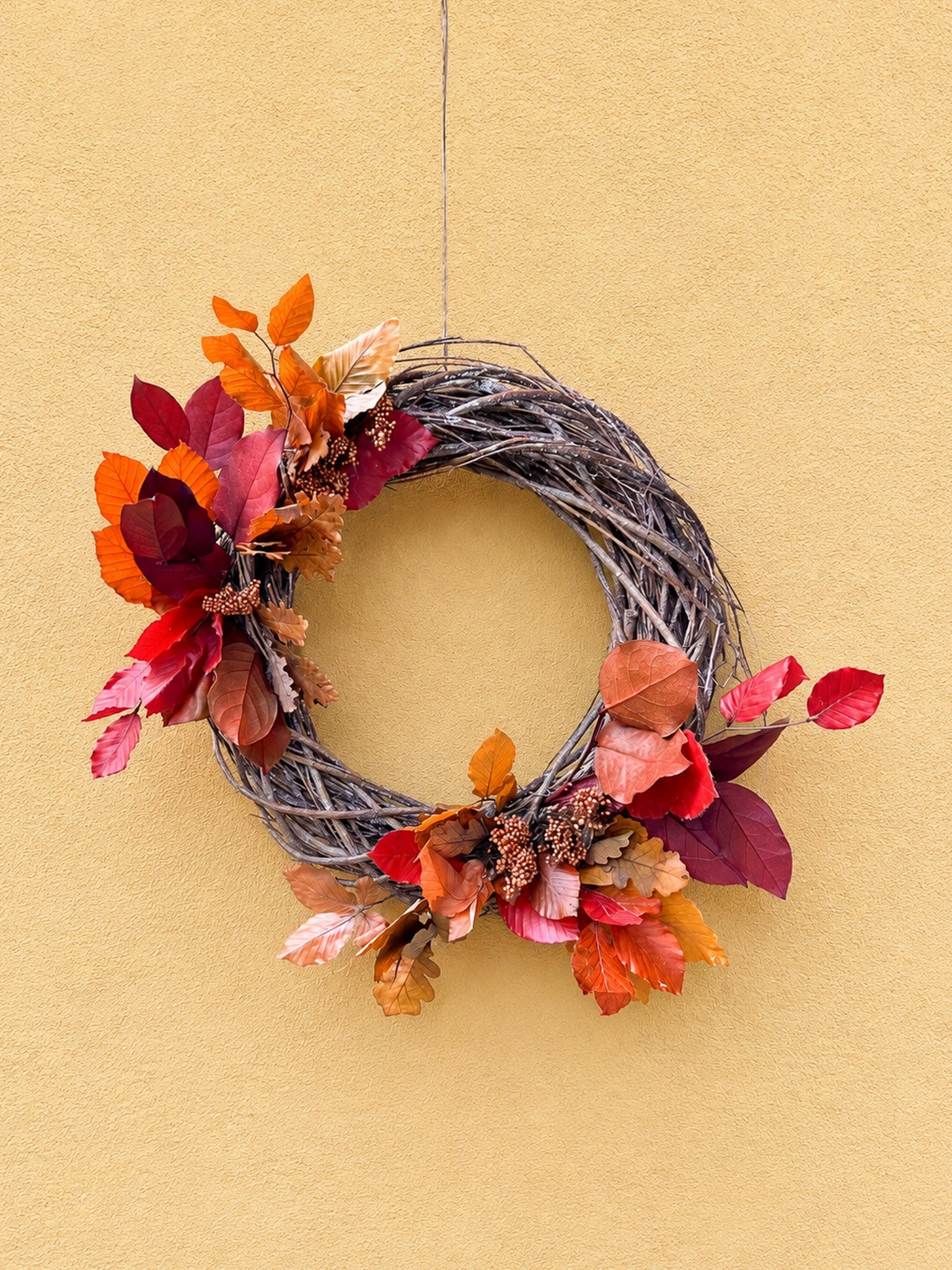 MICHELANGELO » Ghirlanda da appendere foliage autunnale stabilizzato Ø45cm - Bloomoon