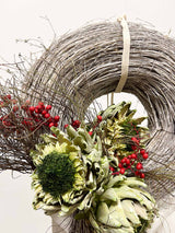 NOOR » Ghirlanda da appendere naturale innevata decorata ⌀ 45cm - Bloomoon