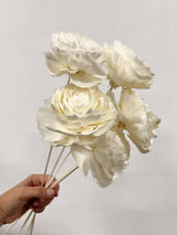 ODETTE » Mazzo di rose bianche ricostruite in fibra di manioca - Bloomoon