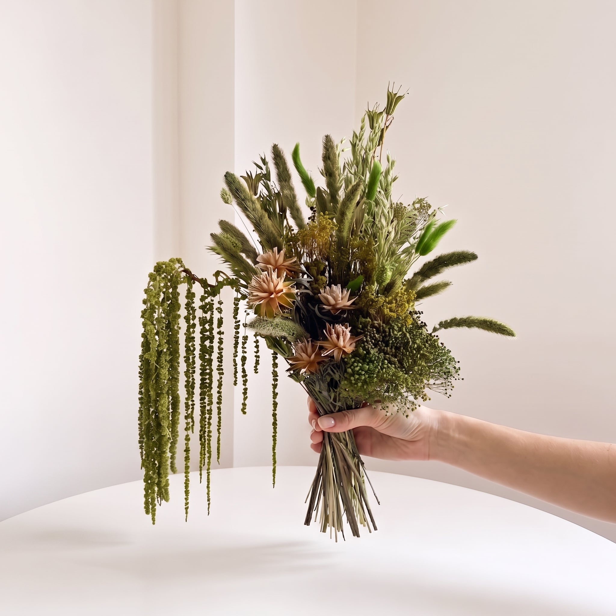 OSIRIS » Bouquet di fiori secchi e stabilizzati verde - Bloomoon