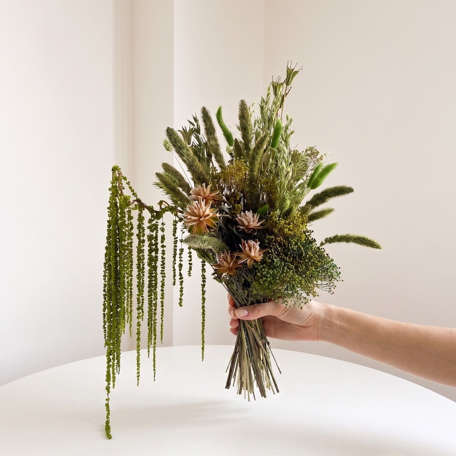 OSIRIS » Bouquet di fiori secchi e stabilizzati verde - Bloomoon