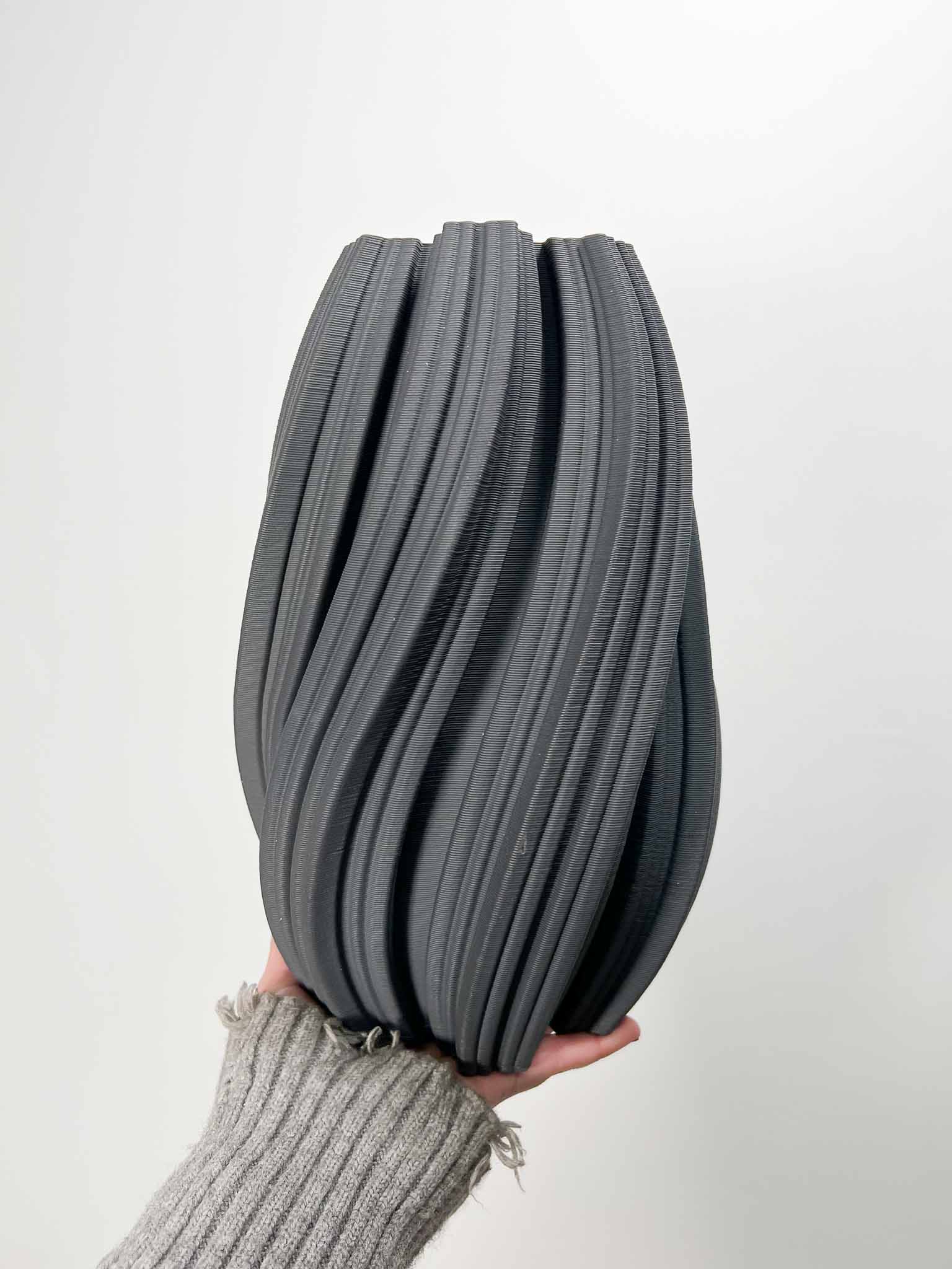 RONEEY » Vaso di ceramica stampata in 3D grigio - 29cm - Bloomoon