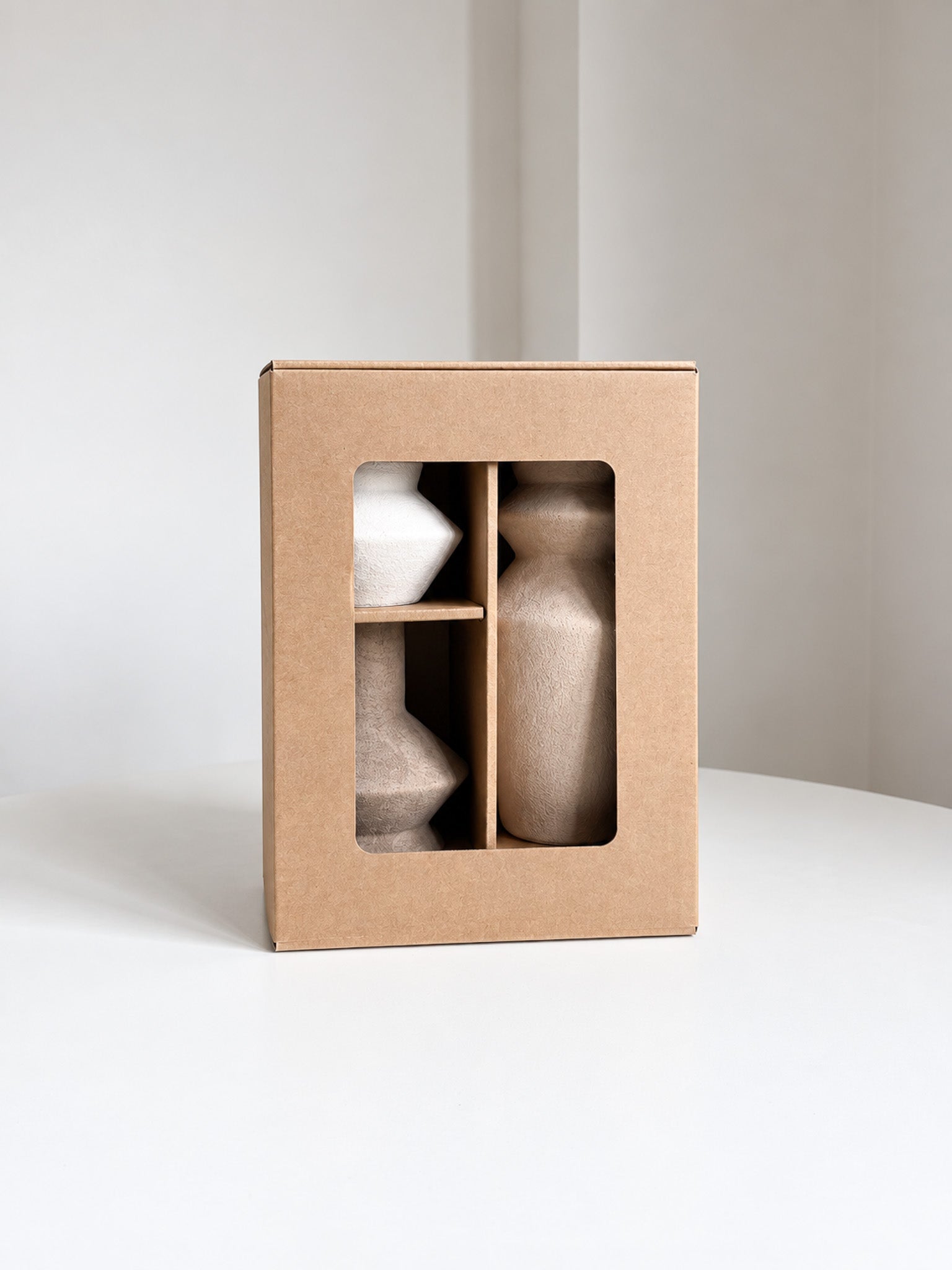 RUDIG » Set 3 Vasi Decorativi dai Toni Caldi della Terra e Tortora - Bloomoon