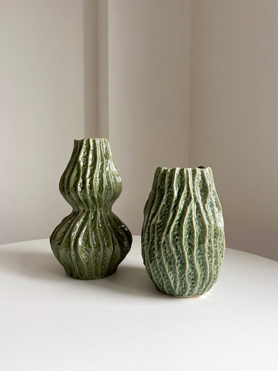 SEAWY » Vaso di ceramica smaltata verde organico - Bloomoon