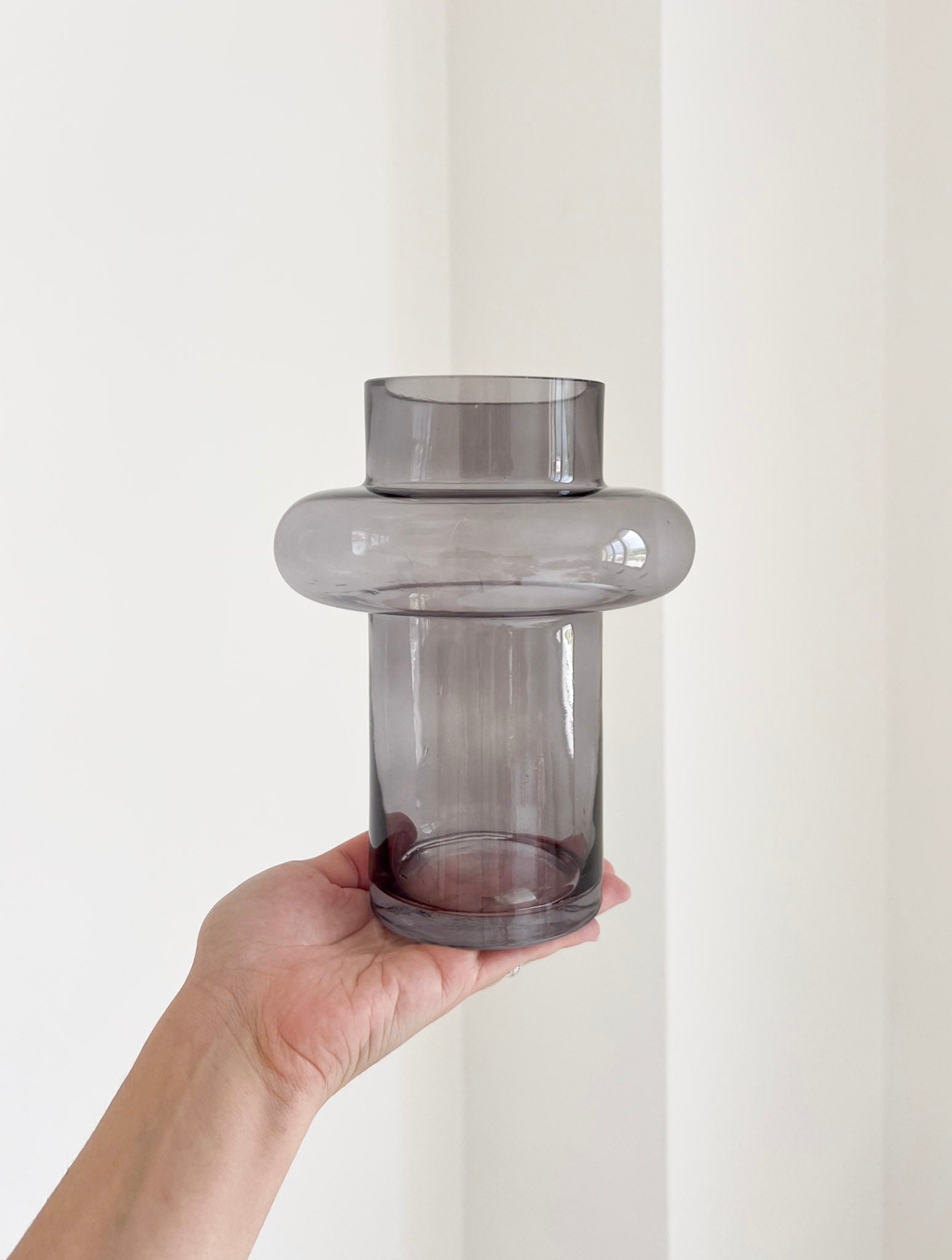 SMOKE » Vaso vetro fumé grigio contemporaneo H20cm - Bloomoon