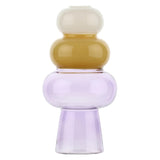 GRISELDA » Single flower glass vase white top - 22cm