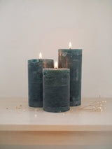 VELVET TRIS » Tris di Candele Rustiche in Cera Verde - Bloomoon